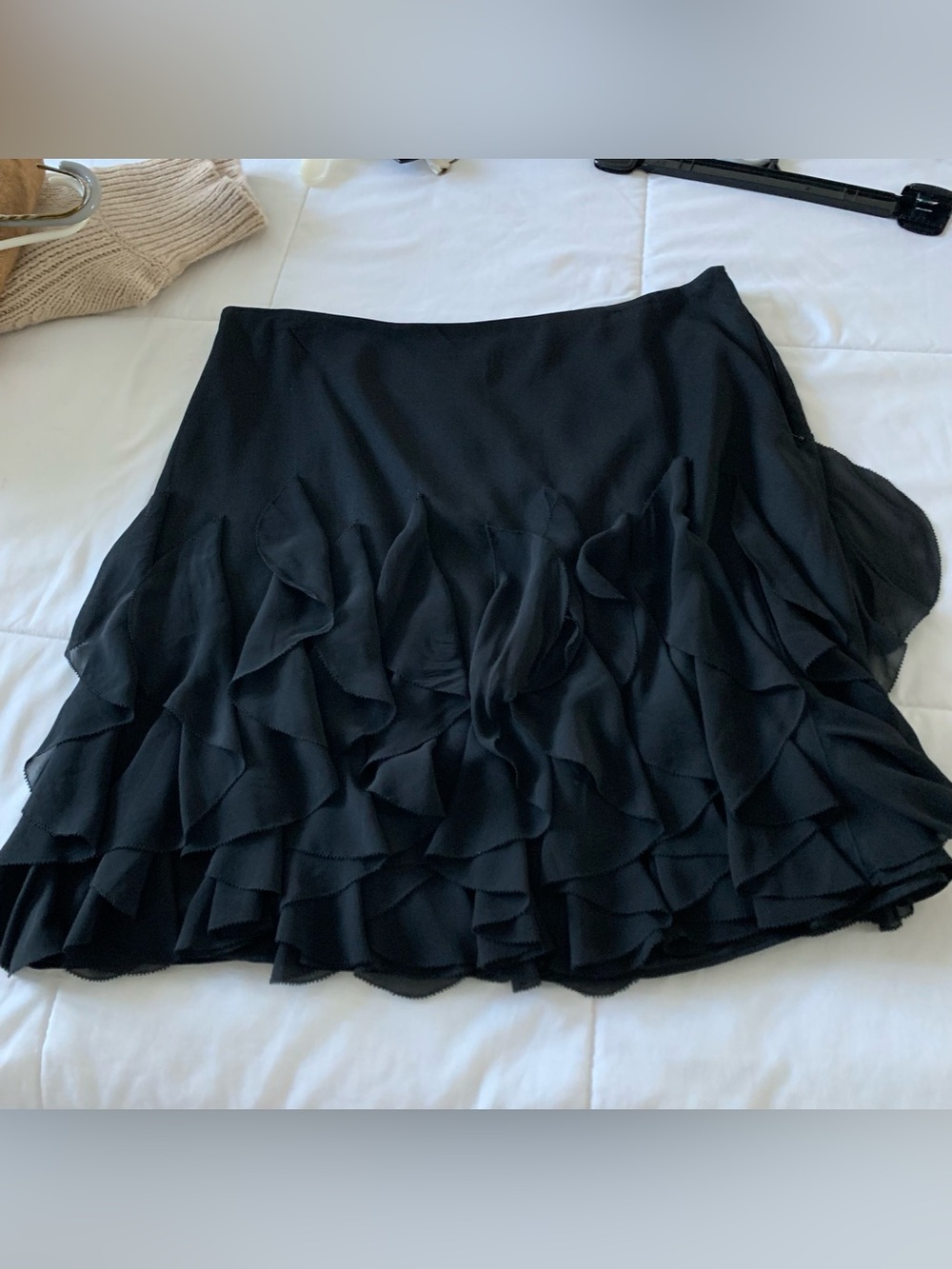 WHBM Black Ruffled Women's Skirt - Classic Flowy Design